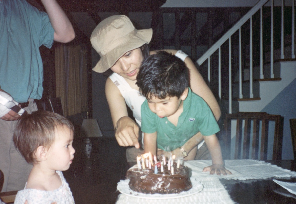 Terry with her son Brian on his birthday