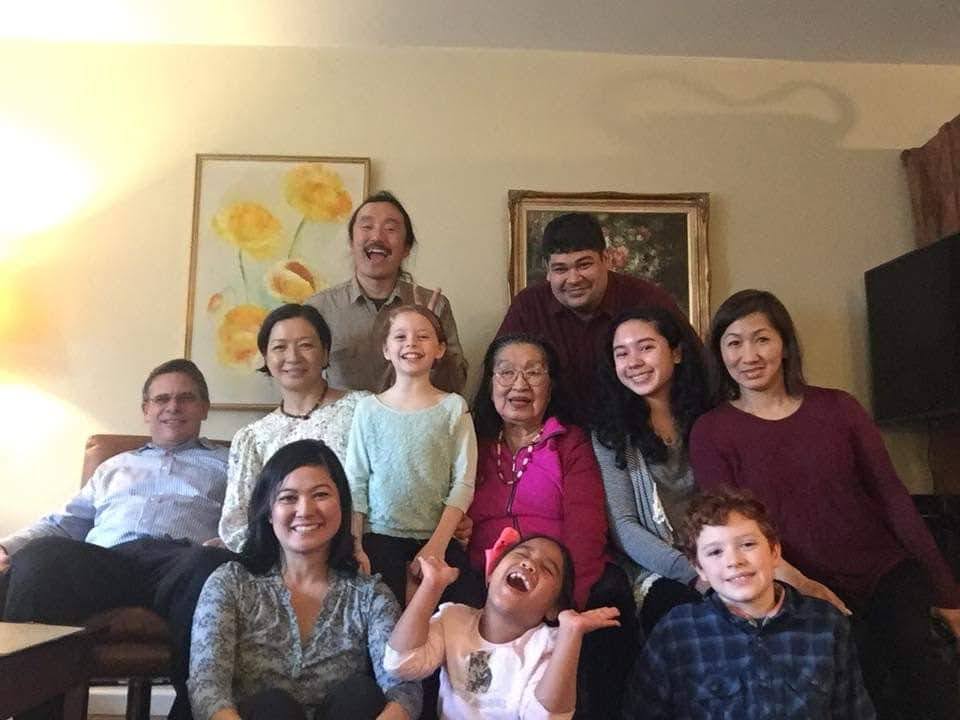 Family gathered at Terry and Brian's apartment in Kips Bay, New York