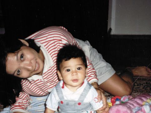 Terry and her son Brian as a baby