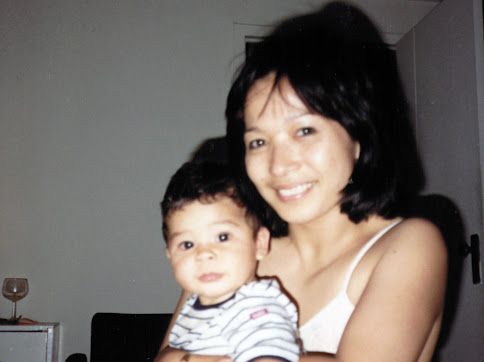 Terry and her son Brian as a baby