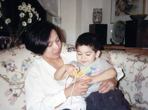 Terry and her son Brian as a baby
