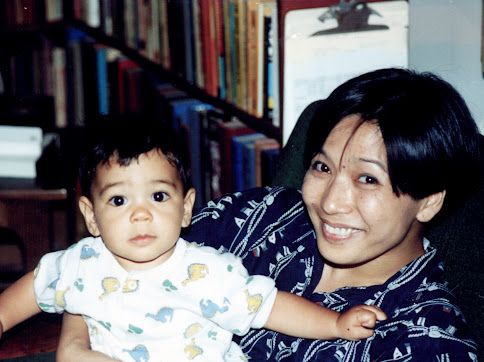 Terry and her son Tim as a baby